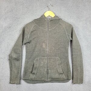 Triple Aught Design TAD Artemis Merino Wool Hoodie Green Womens Medium Full Zip